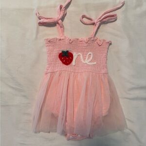 Pink Strawberry Birthday Outfit